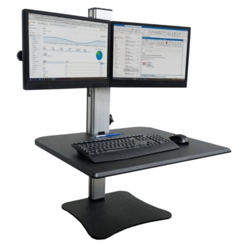 Victor High Rise Manual Dual Monitor Standing Desk - DC350 - Clearance Sale