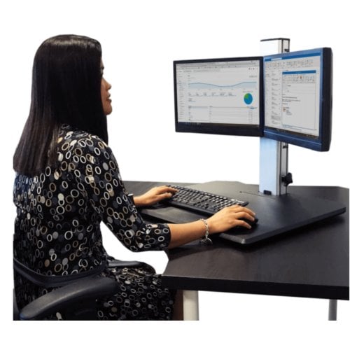 Victor High Rise Manual Dual Monitor Standing Desk - DC350 - Clearance Sale