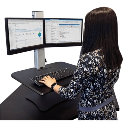 Victor High Rise Manual Dual Monitor Standing Desk - DC350 - Clearance Sale