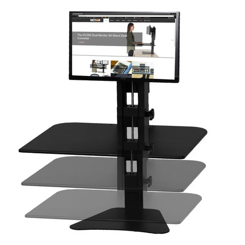 Victor High Rise Manual Single Monitor Standing Desk - DC300