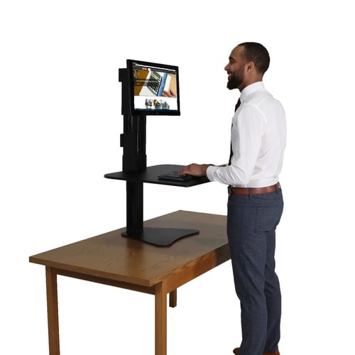 Victor High Rise Manual Single Monitor Standing Desk - DC300
