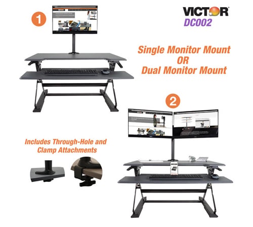 Victor High Rise Monitor Mount with Single and Dual Arm Components - DC002
