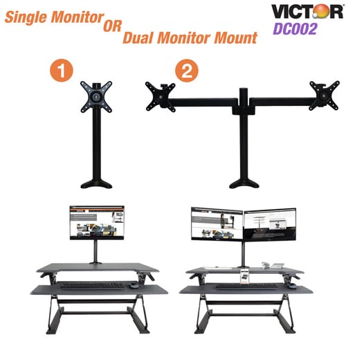 Victor High Rise Monitor Mount with Single and Dual Arm Components - DC002