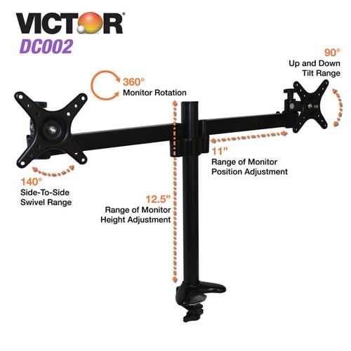 Victor High Rise Monitor Mount with Single and Dual Arm Components - DC002