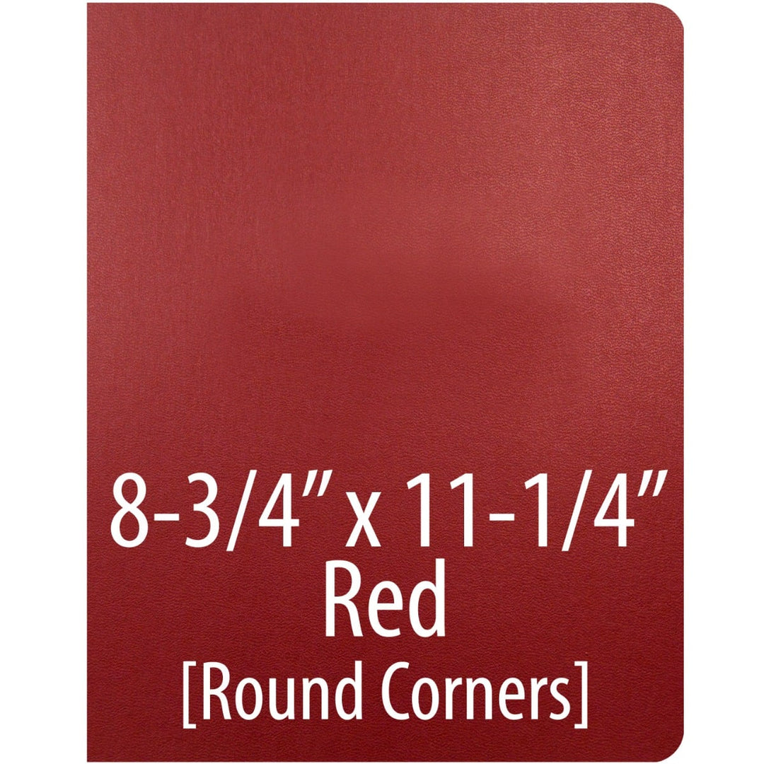 Vinyl Report Covers [8 ¾" x 11 ¼", No Window, Round Corners, Unpunched, Red] (100 Covers / Box) Item#030206REDD