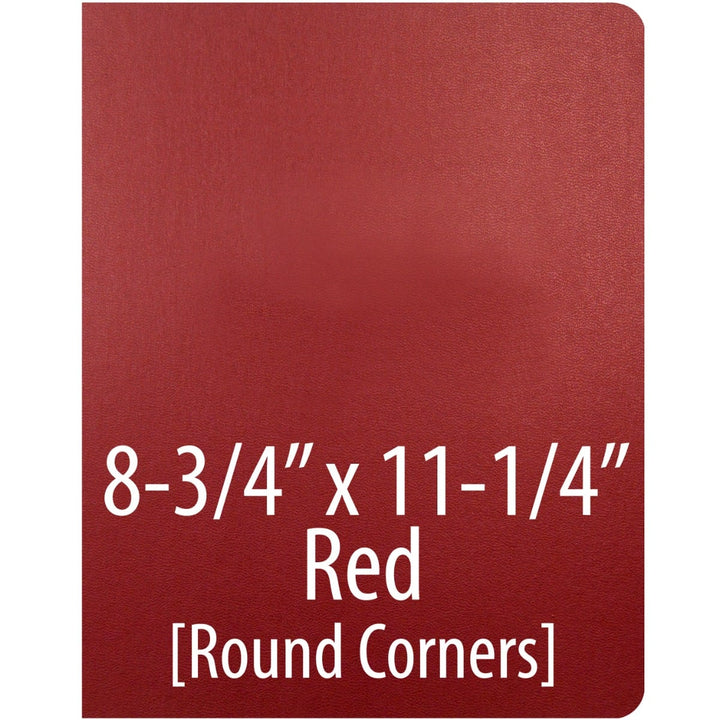 Vinyl Report Covers [8 ¾" x 11 ¼", No Window, Round Corners, Unpunched, Red] (100 Covers / Box) Item#030206REDD
