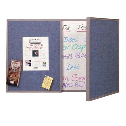 Ghent VisuALL PC Whiteboard Cabinets with Fabric Bulletin Board Exterior Doors