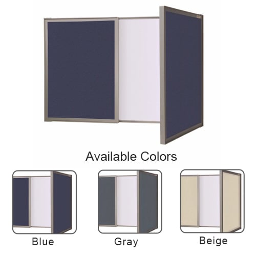 Ghent VisuALL PC Whiteboard Cabinets with Fabric Bulletin Board Exterior Doors