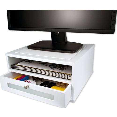 Victor Monitor Risers with Shelf and Drawer