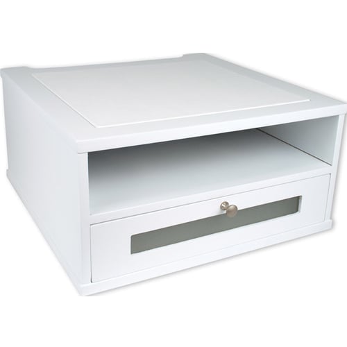 Victor Monitor Riser with Shelf and Drawer (Pure White) - W1175