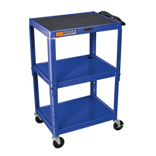 H. Wilson Adjustable Height 3-Shelf Steel A/V Cart