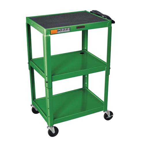 H. Wilson Adjustable Height 3-Shelf Steel A/V Cart
