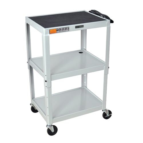 H. Wilson Adjustable Height 3-Shelf Steel A/V Cart