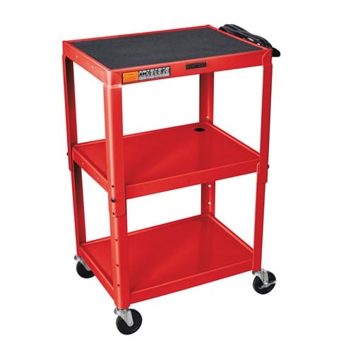 H. Wilson Adjustable Height 3-Shelf Steel A/V Cart