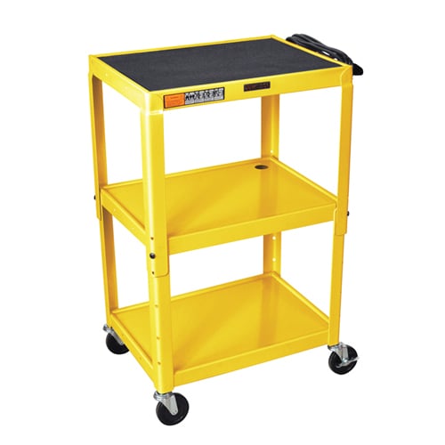 H. Wilson Adjustable Height 3-Shelf Steel A/V Cart