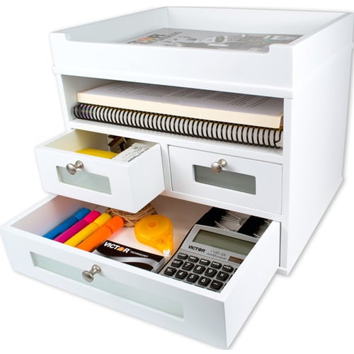Victor Tidy Tower Desktop Organizer (Pure White) - W5500