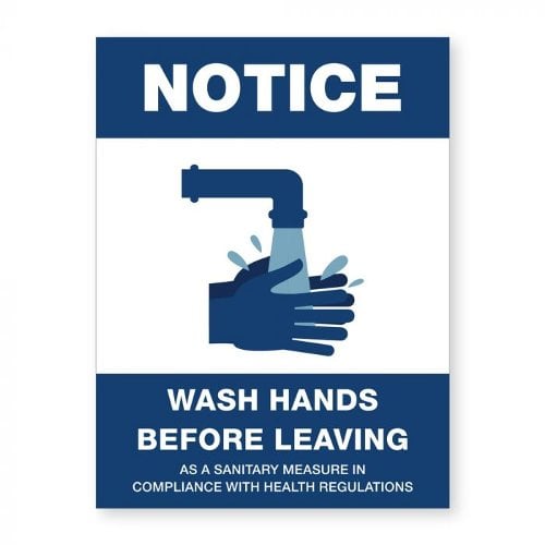 Wash Hands Before Leaving - 8" x 6" Acrylic Sign