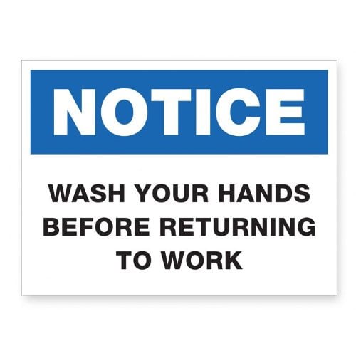 Wash Your Hands Before Returning To Work - 8" x 6" Acrylic Sign