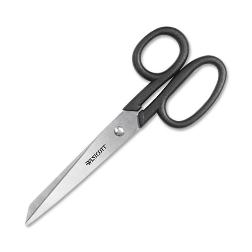 Westcott All-Purpose Lighweight Black 7" Straight Stainless Steel Scissors