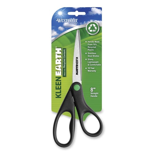 Westcott Kleenearth 8" Straight Stainless Steel Scissors