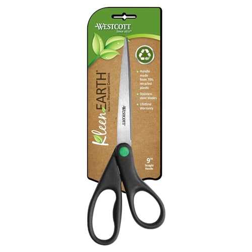 Westcott Kleenearth 9" Straight Stainless Steel Scissors