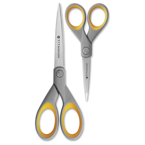 Westcott Titanium Bonded 5" and 7" Straight Scissors Combo Pack w/ Soft Grip Handles
