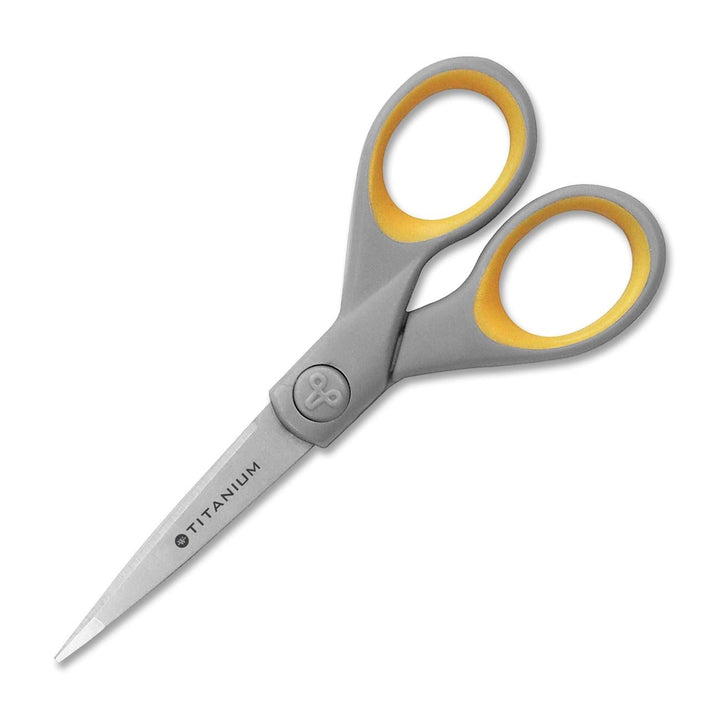 Westcott Titanium Bonded 5" Straight Scissors with Soft Grip Handles