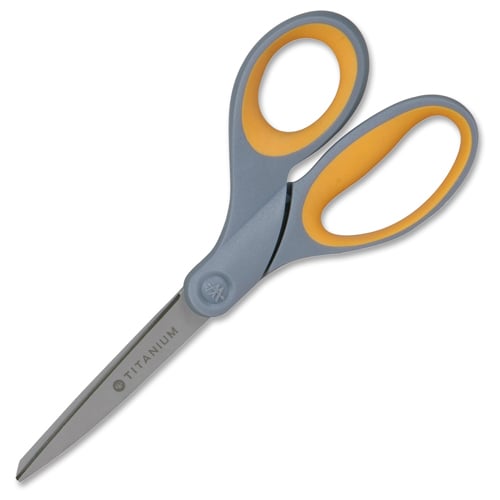 Westcott Titanium Bonded 8" Straight Scissors with Soft Grip Handles