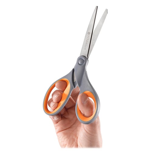Westcott Titanium Bonded 8" Straight Scissors with Soft Grip Handles