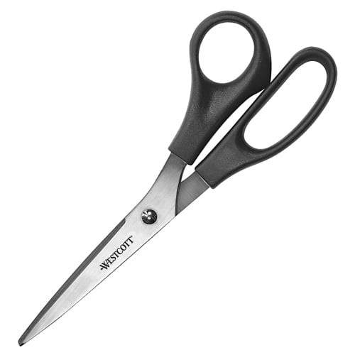 Westcott Value Black 8" Straight Stainless Steel Scissors