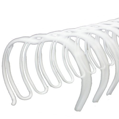 White 1-1/4" 2:1 Pitch Twin Loop Wire - 50pk