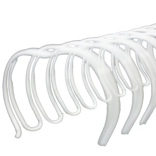 White 1-1/8" 2:1 Pitch Twin Loop Wire - 50pk