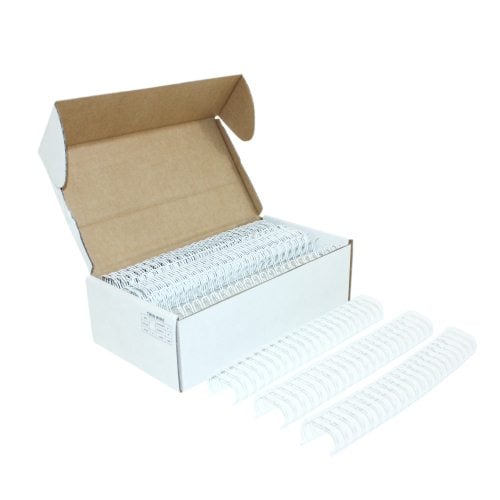 White 1" 2:1 Pitch Twin Loop Wire - 50pk