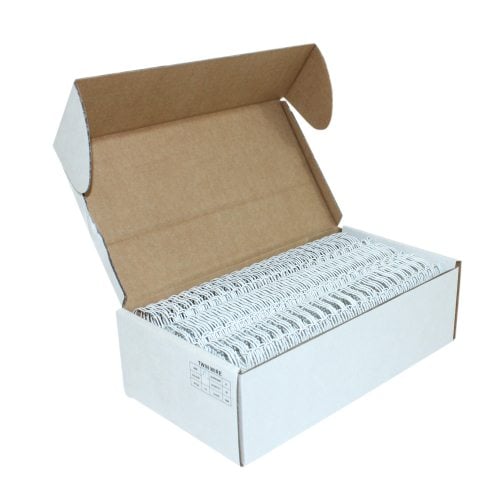 White 1" 2:1 Pitch Twin Loop Wire - 50pk