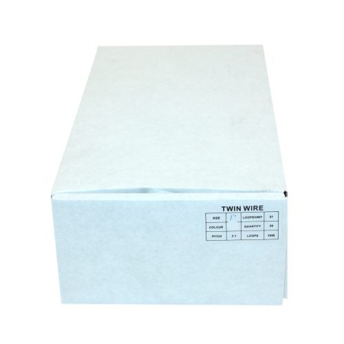 White 1" 2:1 Pitch Twin Loop Wire - 50pk