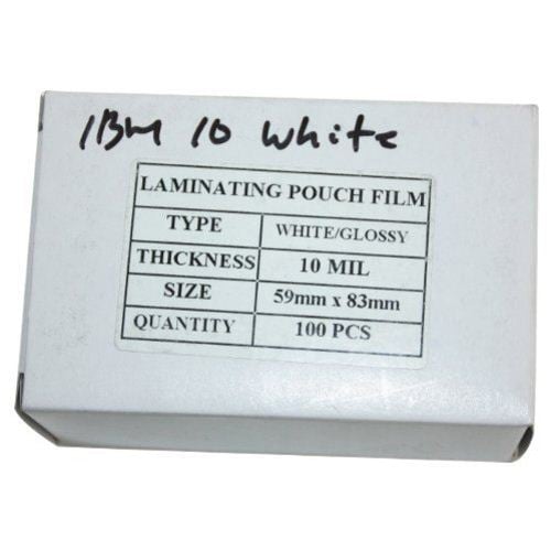 White 10mil IBM Data Laminating Pouches - 100pk