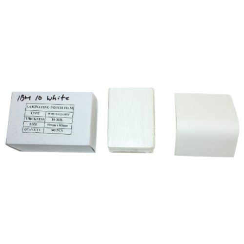 White 10mil IBM Data Laminating Pouches - 100pk