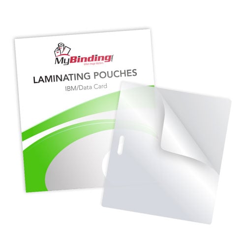 White 10mil IBM Data Laminating Pouches with Long Side Slot - 100pk