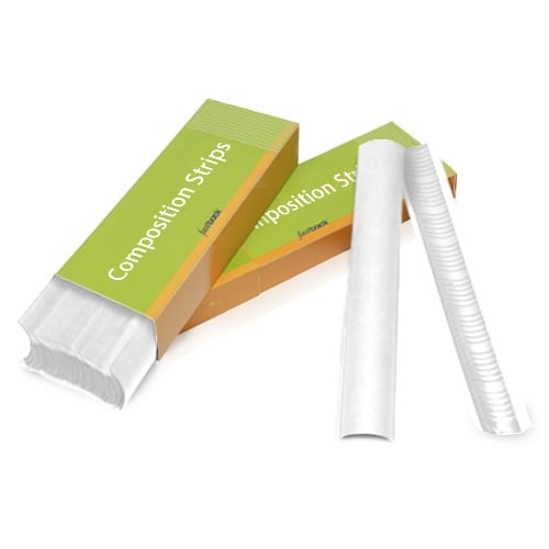 White 11" Medium Powis Parker Fastback Composition Strips  (400/Case) - 56MFBCOMPWHT