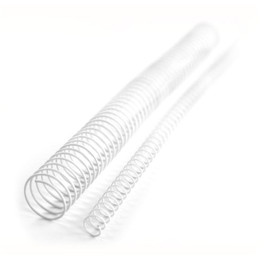1/4" White 4:1 Metal Spiral Coil Binding Spines - 100pk