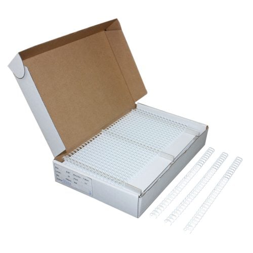 White 5/16" 3:1 Pitch Twin Loop Wire - 100pk