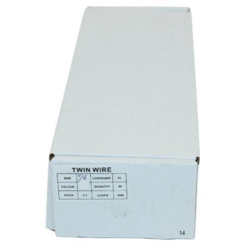 White 5/8" 2:1 Pitch Twin Loop Wire - 50pk