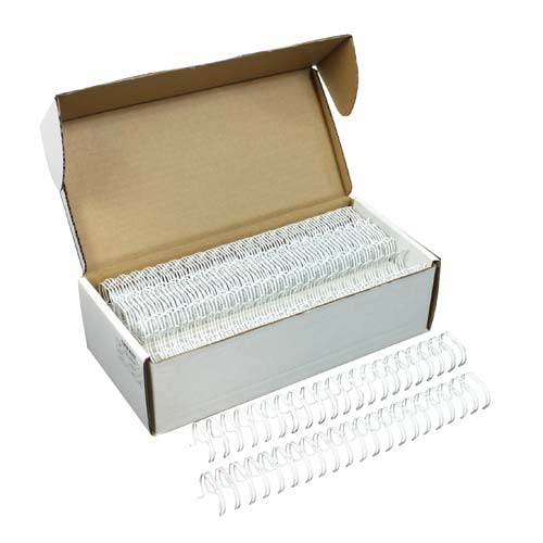 White 7/8" 2:1 Pitch Twin Loop Wire - 50pk