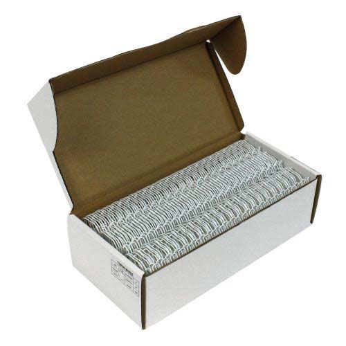 White 7/8" 2:1 Pitch Twin Loop Wire - 50pk