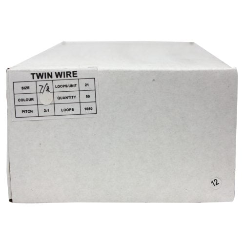 White 7/8" 2:1 Pitch Twin Loop Wire - 50pk
