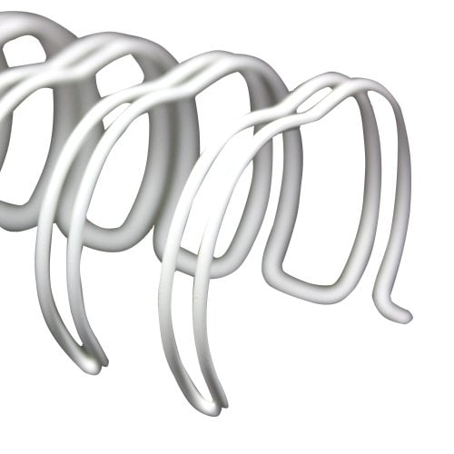 White 7/8" 2:1 Pitch Twin Loop Wire - 50pk