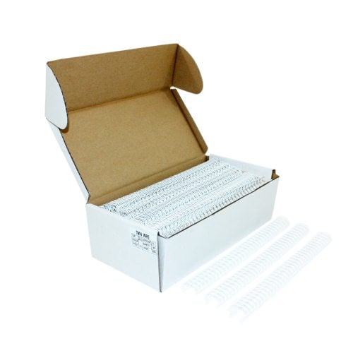 White 9/16" 3:1 Pitch Twin Loop Wire - 100pk