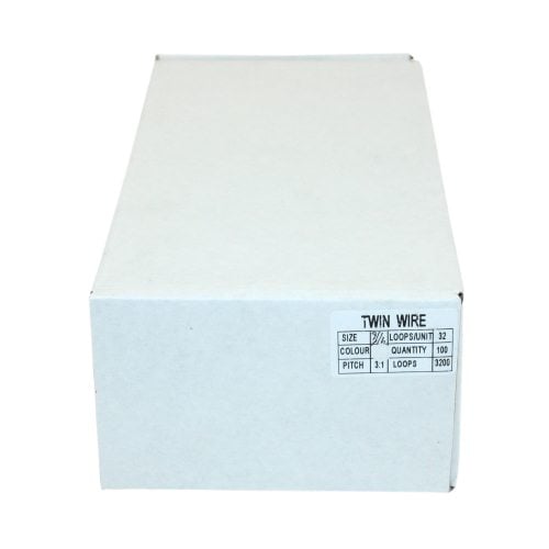 White 9/16" 3:1 Pitch Twin Loop Wire - 100pk