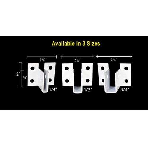 White Aluminum Sooper "U" Brackets for Mounting Solid Substrate