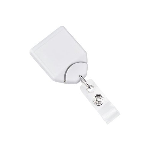 White B-REEL No-Twist Badge Reel With Swivel Belt Clip - 25pk